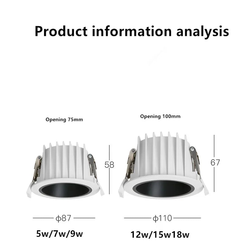 2023 The latest waterproof down light high-end narrow side led toilet kitchen embedded anti-glare household no main light - vue 5 sur 8