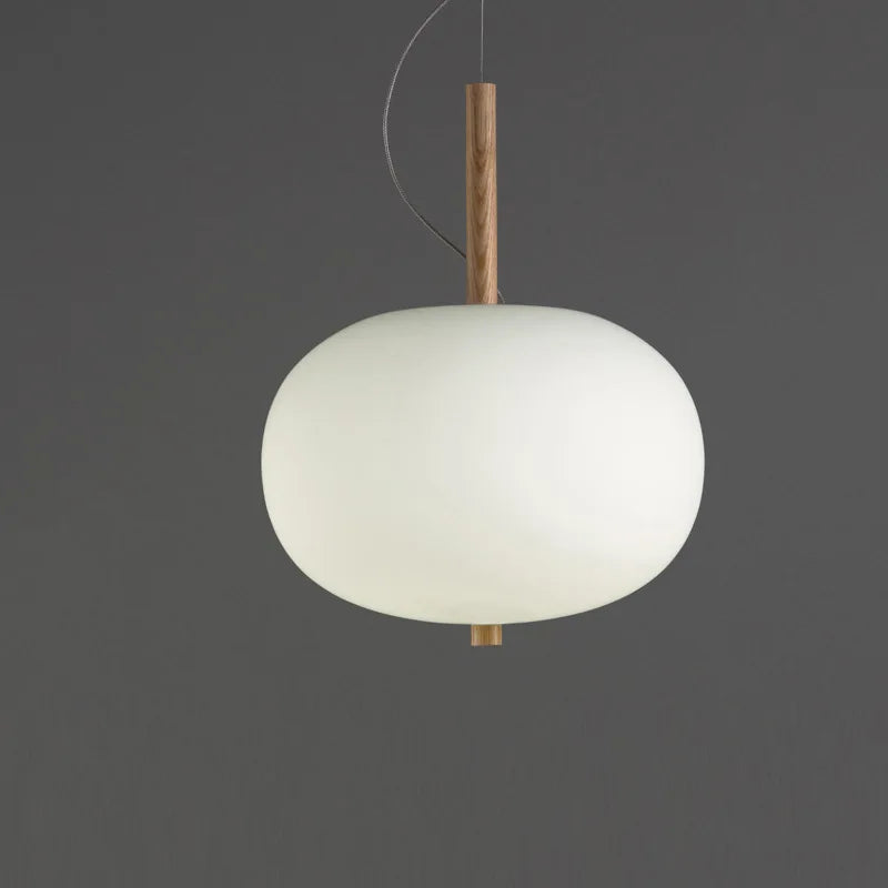 suspension scandinave grande boule de verre pour salon - vue 7 sur 12