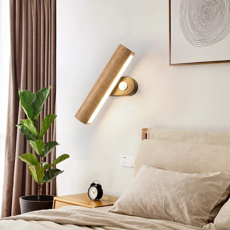 Applique murale LED Rotatives en bois arrondi - vue 5 sur 8