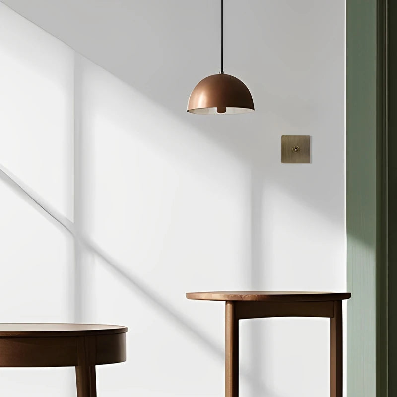 Interrupteur double 2 voies en acier gris vieilli bords arrondis