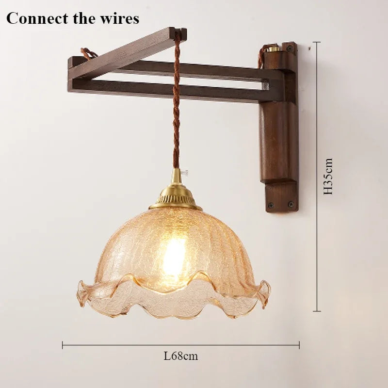 lampe moderne en bois de noyer avec lumière led décorative - vue 11 sur 21