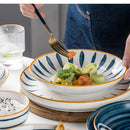 Assiette ronde porcelaine style japonais profonde 18 cm