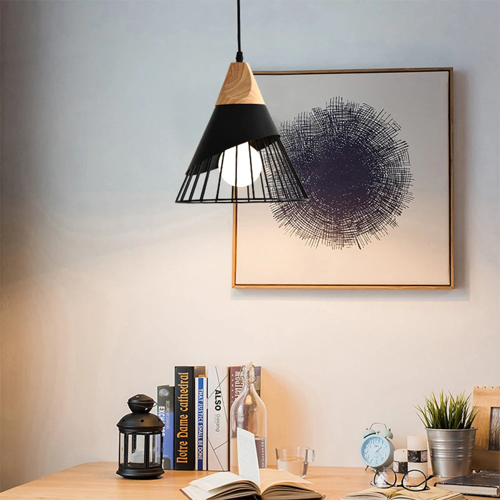 lustre vintage industriel en métal cage loft luminaire