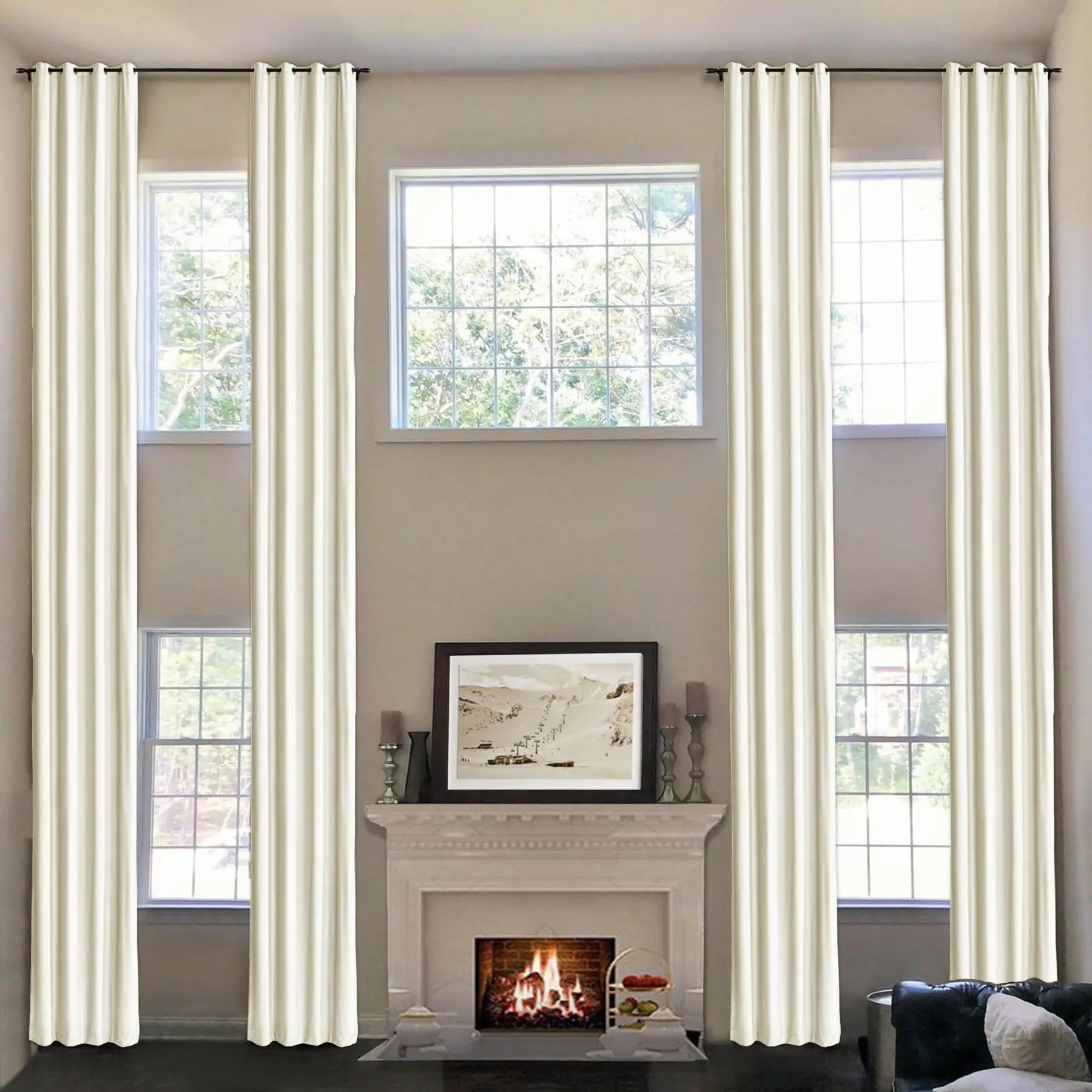 Rideau velours occultant grande hauteur style moderne - vue 3 sur 8