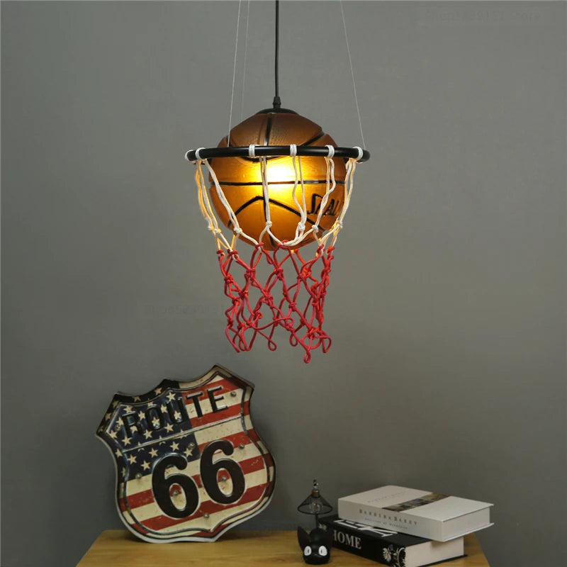 suspension modernes en forme de basket-ball led - vue 3 sur 8