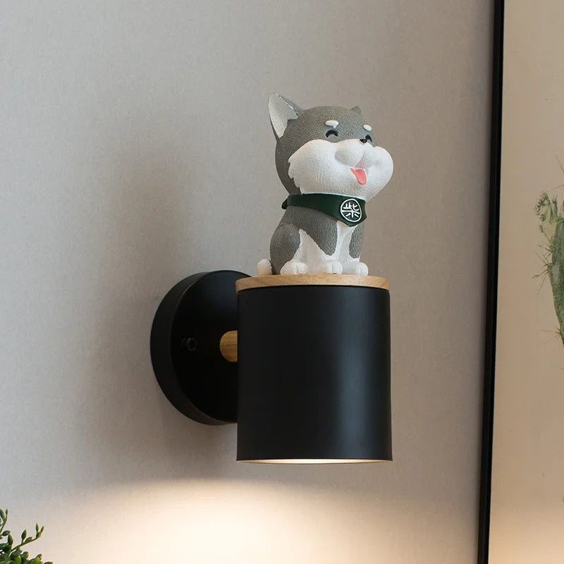 applique murale nordique en résine de fer pour chambre d'enfant