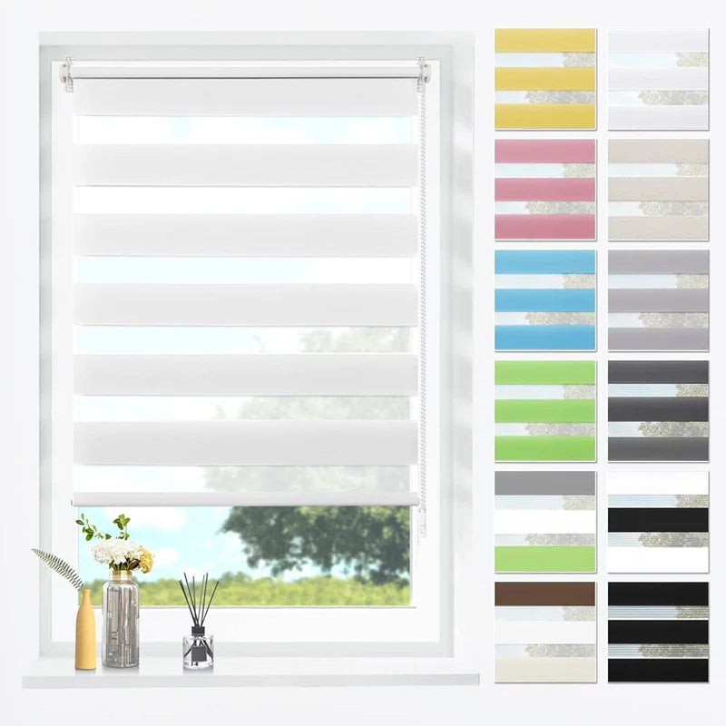 Store enrouleur duo translucide occultant sans percage fenetre