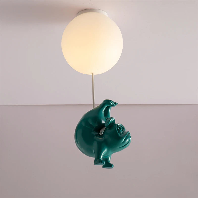 plafonnier créatif animal chien en résine pour décor amusant - vue 7 sur 8
