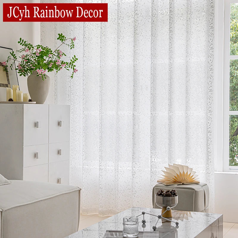 Voilage tulle à motifs décoratifs pour salon chambre - vue 4 sur 7