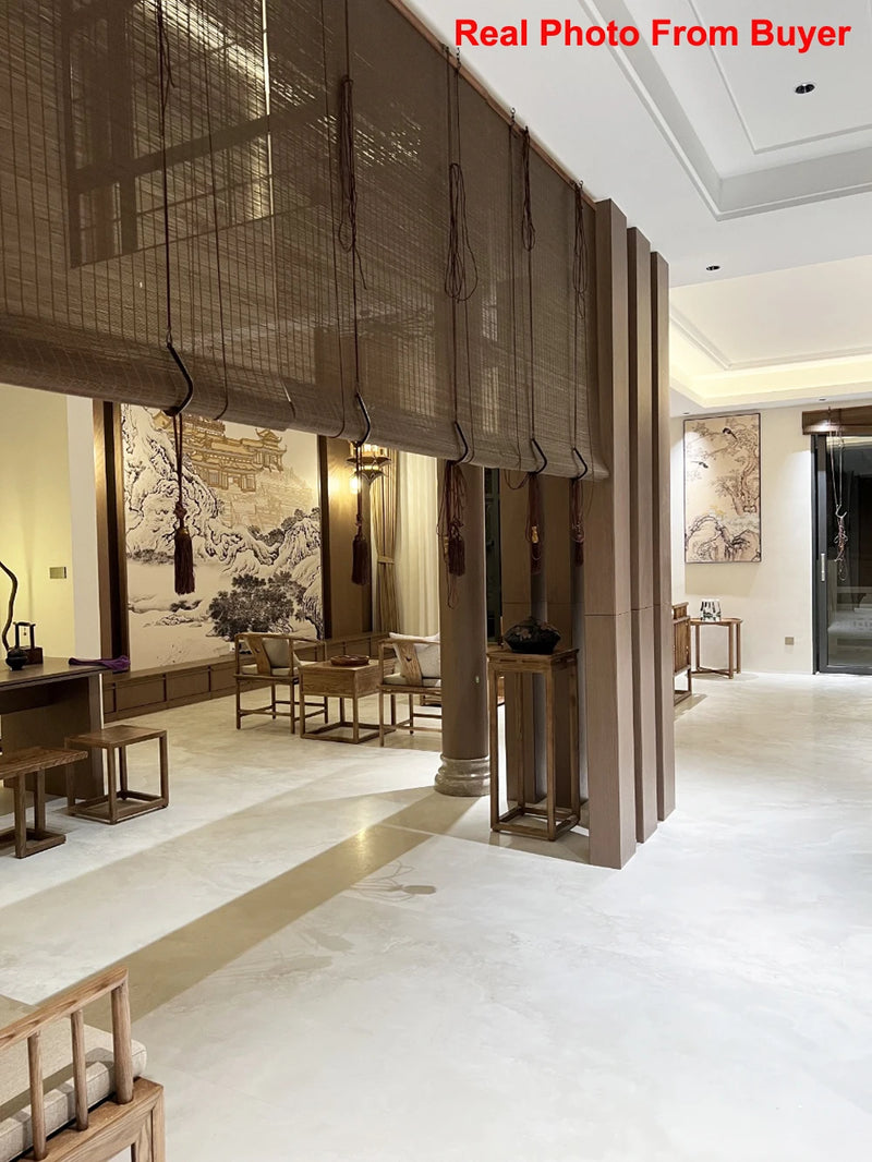 store enrouleur bambou style chinois salon de thé