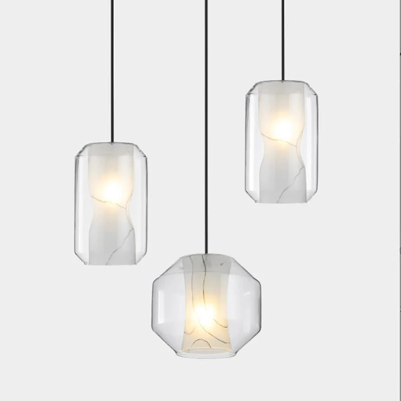 Suspension en verre nordique à tête unique