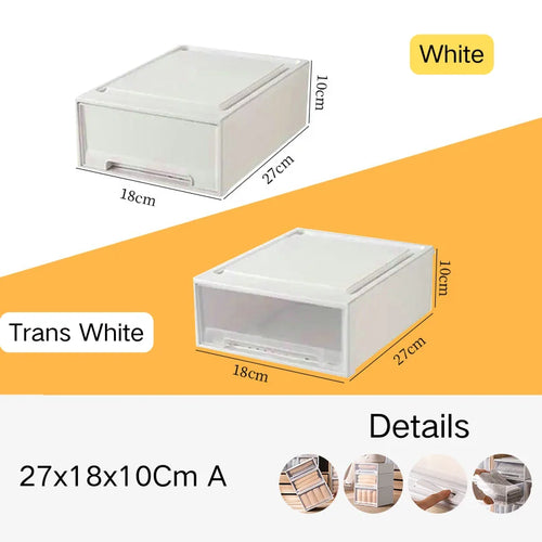 tiroirs empilables en plastique transparent pour rangement pratique