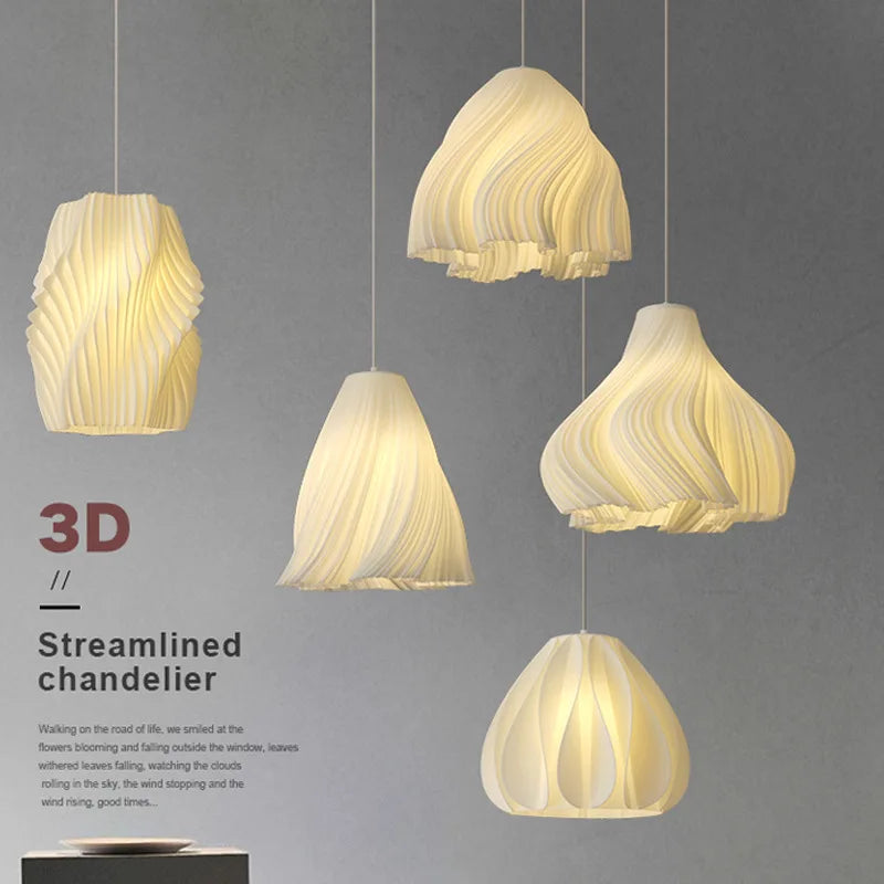 lustre moderne simple impression 3d créative à trois extrémités