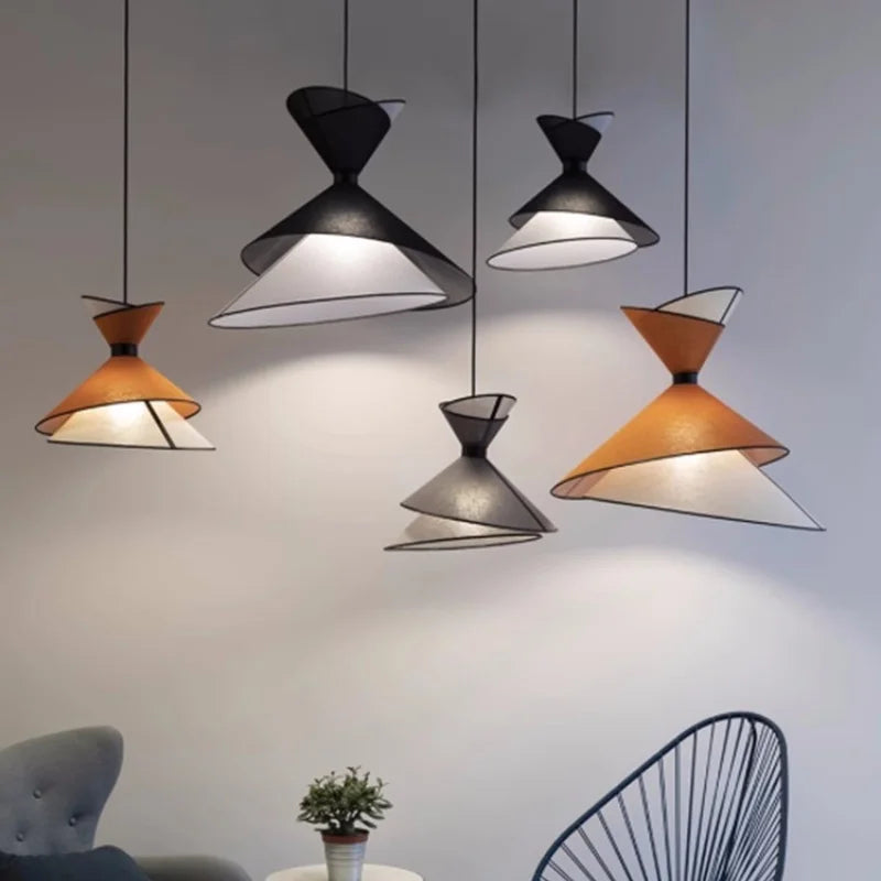 Moderne minimalisme tissu suspension LED lumières haut-parleur conception barre suspension lampe salle à manger suspension lampe Led Luminarias lampe luminaire - vue 3 sur 13