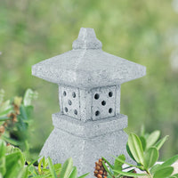sculpture de jardin lampe solaire en résine design japonais étanche