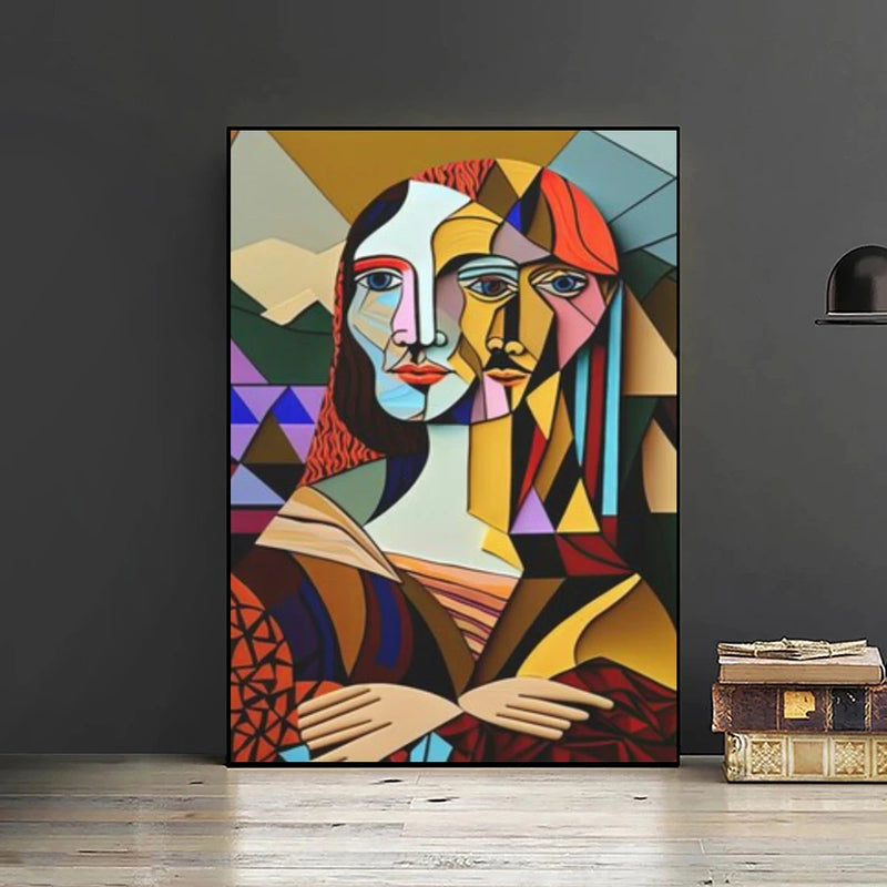 peinture abstraite cubiste de style picasso pour décoration murale