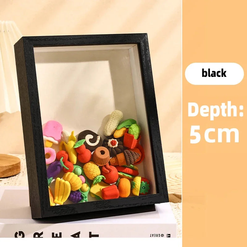 cadres photo en bois 3d support fleurs séchées fait main décoration - vue 11 sur 14