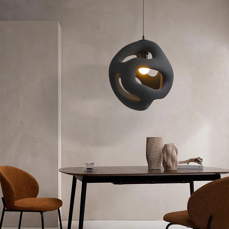 Design créatif nordique wabi-sabi suspension LED lumières Lustre Restaurant Bar décor à la maison chambre salle à manger luminaire suspendu - vue 5 sur 9