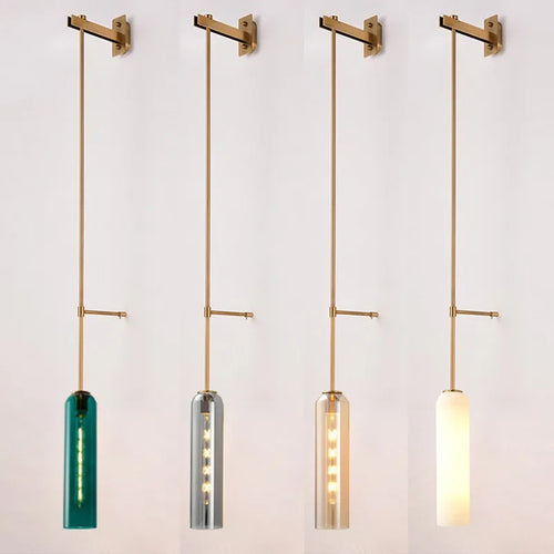 suspension moderne avec abat-jour en verre transparent led