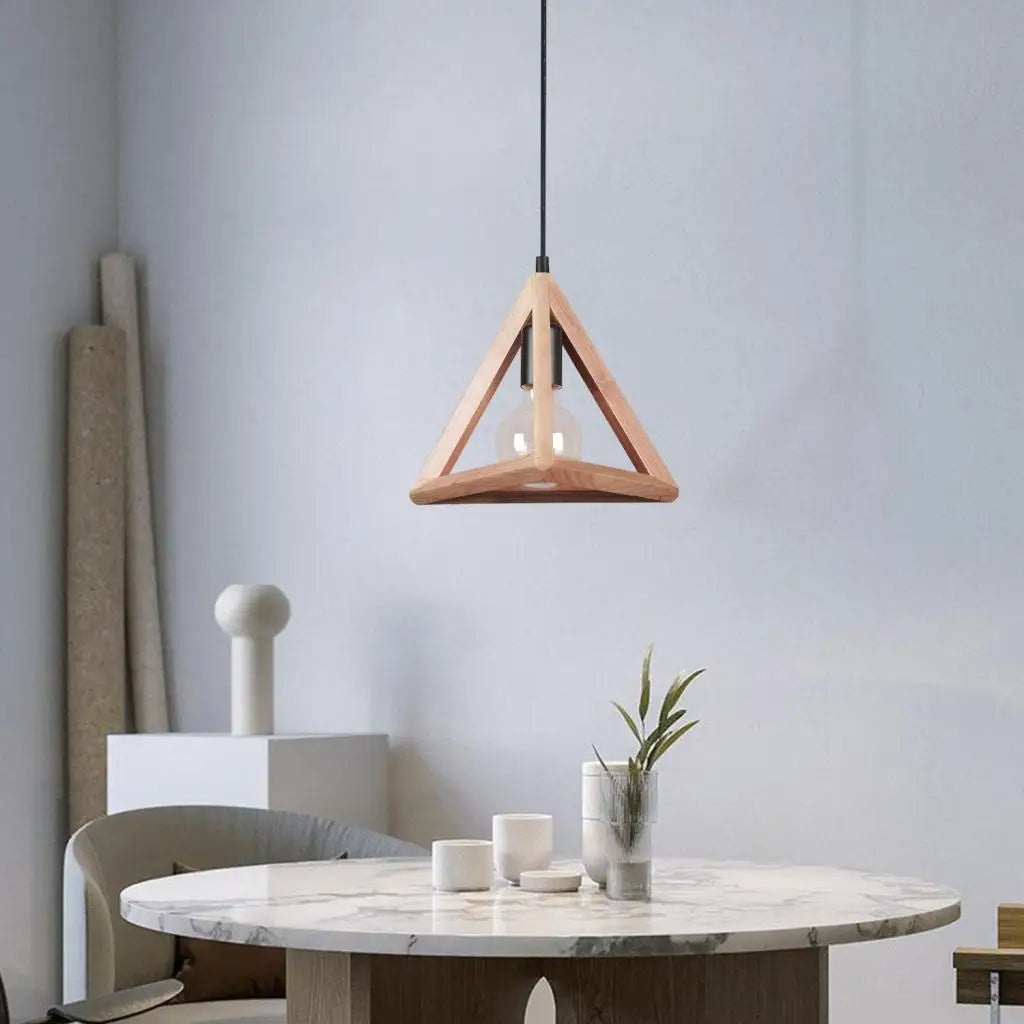 suspension vintage nordique en bois pour éclairage intérieur - vue 4 sur 20