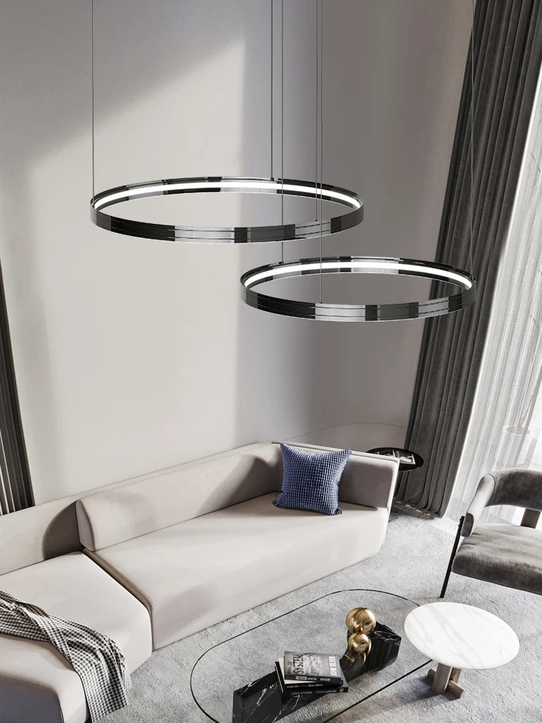 lustre moderne en métal pour éclairage intérieur élégant - vue 2 sur 16