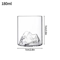 Verre transparent style montagne pour cafe the jus