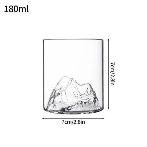 Verre transparent style montagne pour cafe the jus