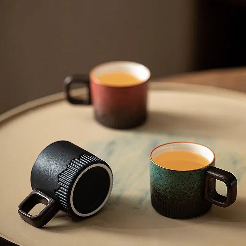 Tasse thé céramique dégradé mini anse style minimaliste