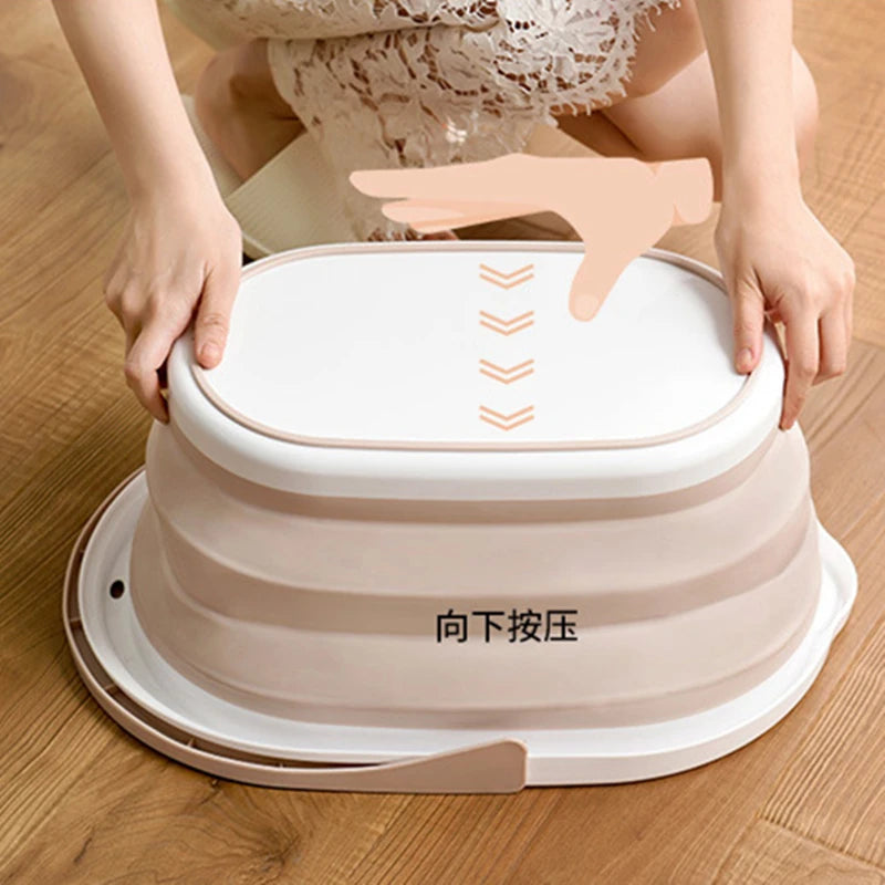 panier pliable pour linge et rangement en plastique - vue 5 sur 9