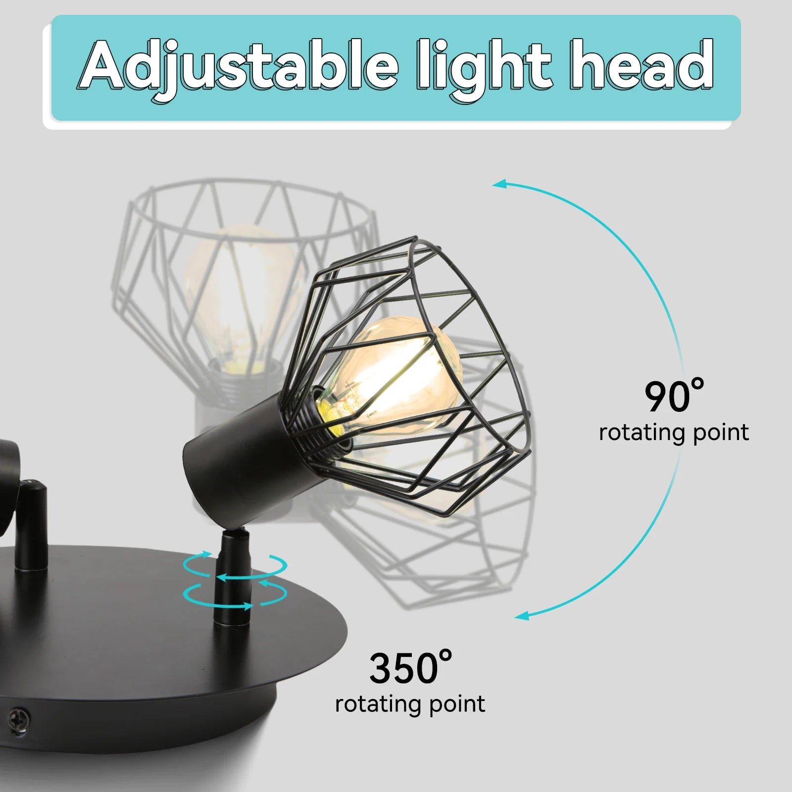 spot led plafonnier réglable en fil métallique pour intérieur - vue 4 sur 8