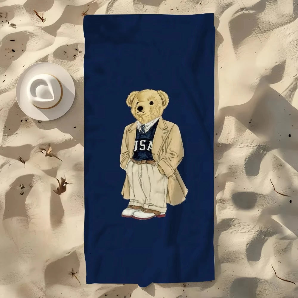 Serviette de plage légère séchage rapide oursons anime - vue 4 sur 5