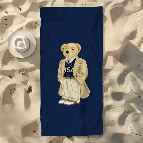 Serviette de plage légère séchage rapide oursons anime