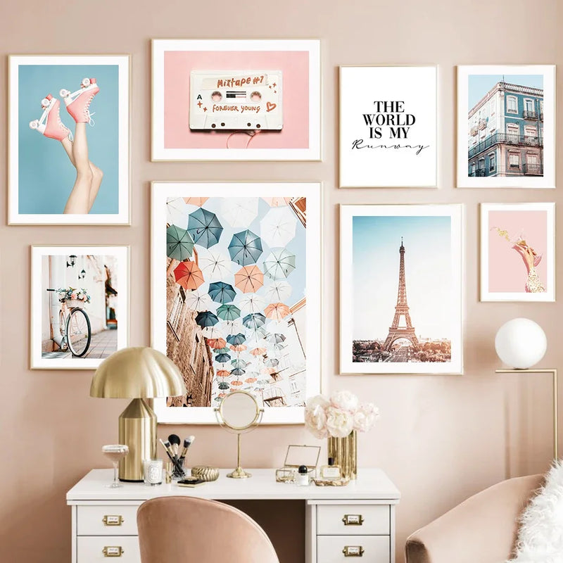 décoration murale style london paris pour fille nordique
