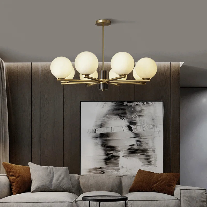 lustre de luxe minimaliste nordique en cuivre postmoderne