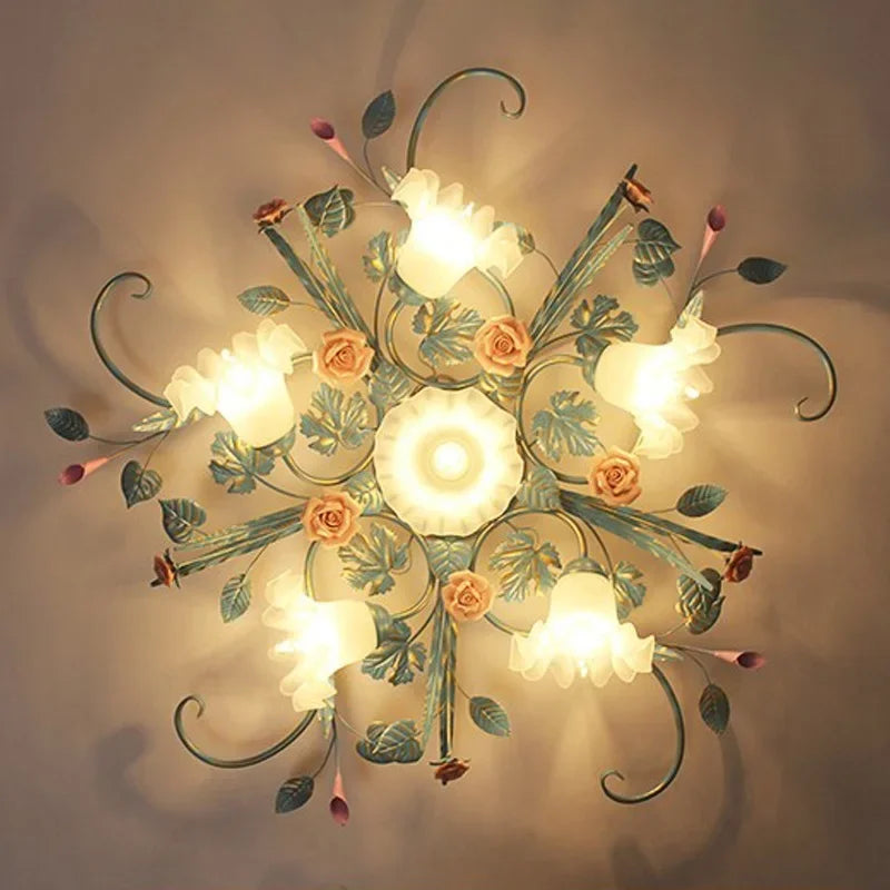 plafonnier romantique style pastoral led - vue 11 sur 10