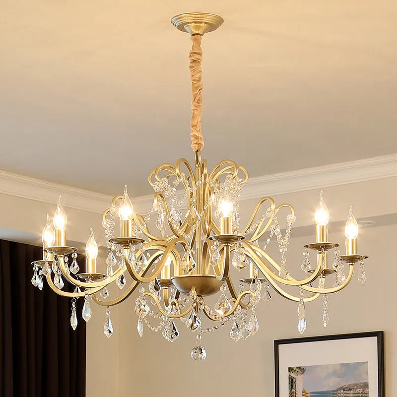 Lustres en cristal Vintage plafond suspension lumière Design classique luminaire pour salle à manger décor à la maison bougie plafonnier