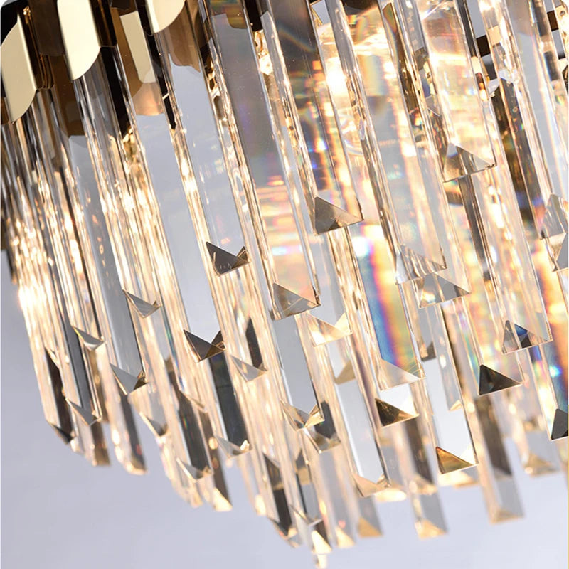 plafonnier led suspendu en cristal design moderne idéal pour table à manger - vue 11 sur 15