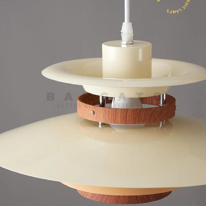 lustre design danois led rétro noyer lampe suspendue