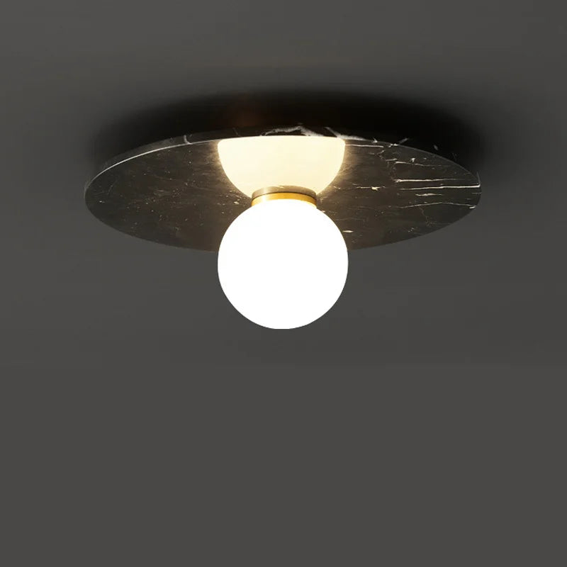 plafonnier en marbre italien éclairage de couloir décoration nordique - vue 2 sur 9