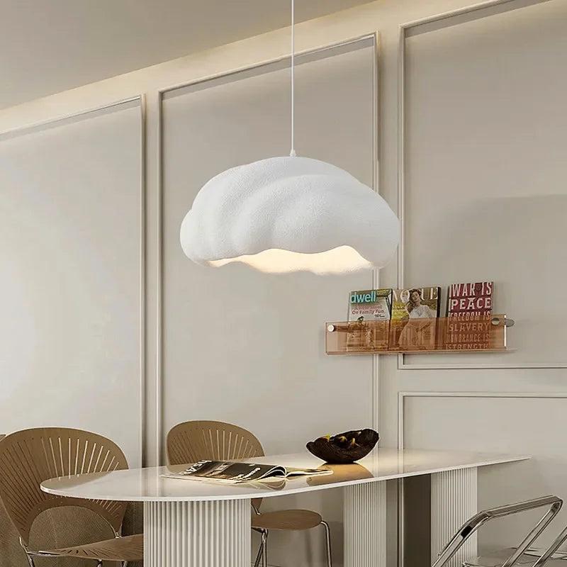 French Dining Room Wabi Sabi LED Pendant Lamp Nordic Cream Style Bar Bedroom Chandelier Fixture Model Room Bar Decorative Lights - vue 3 sur 11