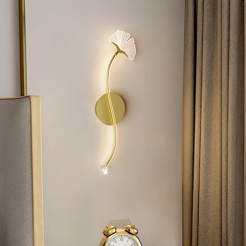applique murale led tricolore protection yeux design feuille ginkgo - vue 3 sur 12