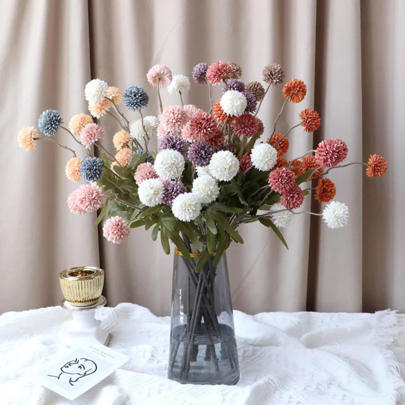 5 têtes de pissenlit fleurs artificielles pour décoration mariage fête - vue 4 sur 13