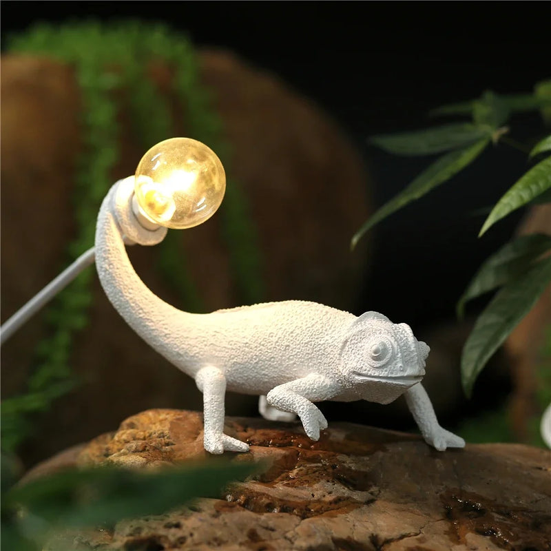 veilleuse lézard nordique lampe décorative moderne en résine