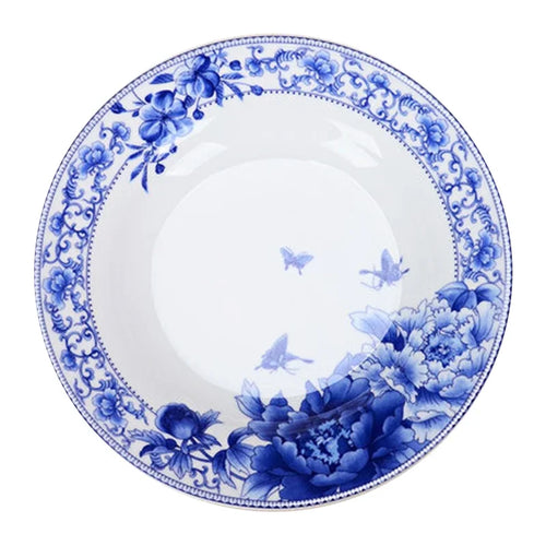 Assiettes porcelaine Jingdezhen motifs floraux style chinois