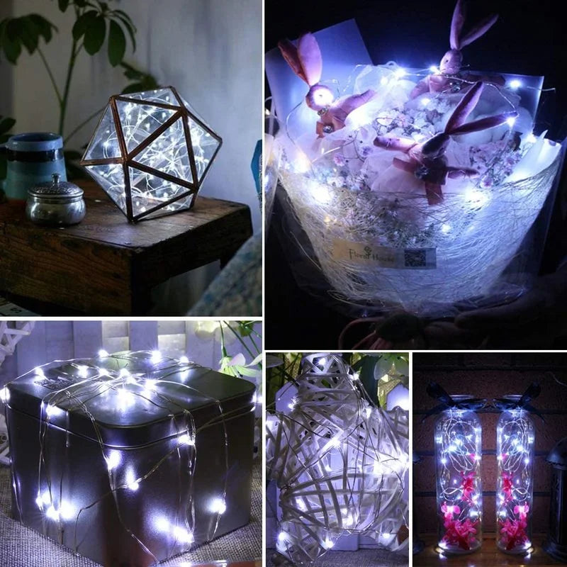 guirlande lumineuse led en cuivre pour décorations de fête et Noël