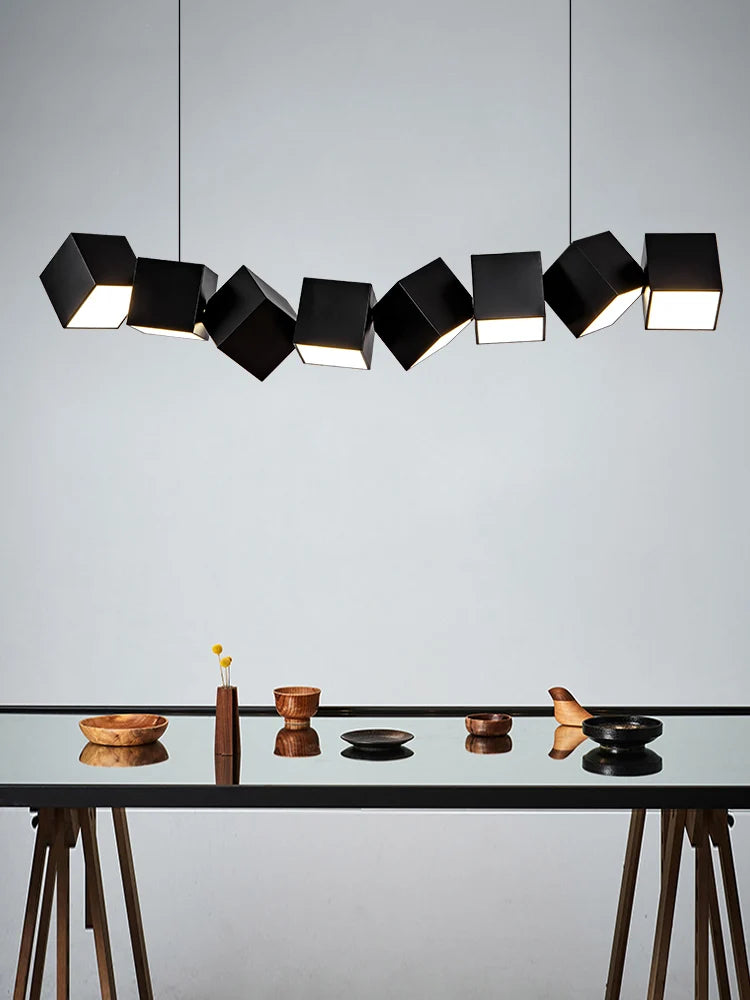 lustre moderne simple nordique luxe longue barre suspension lampe