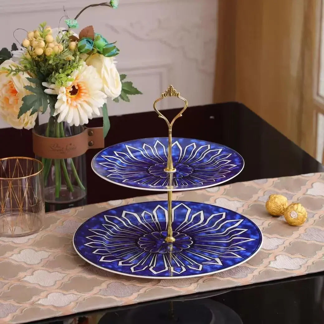 Assiette européenne luxe motif sceau thé dim sum