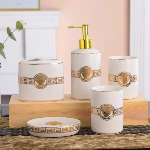 ensemble de 5 accessoires de salle de bain luxe pour mariage - vue 8 sur 20