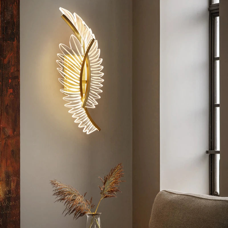 applique murale led design moderne ailée pour hôtel villa
