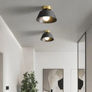 plafonnier led rétro en fer avec abat-jour rond